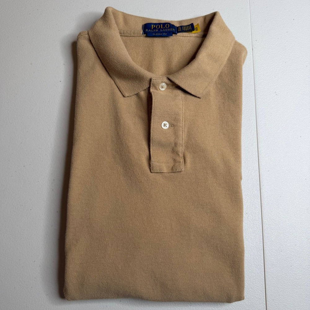 Polo Ralph Lauren Mens XL Classic Fit Tan Cotton Pique Short Sleeve Polo Shirt - Picture 15 of 15